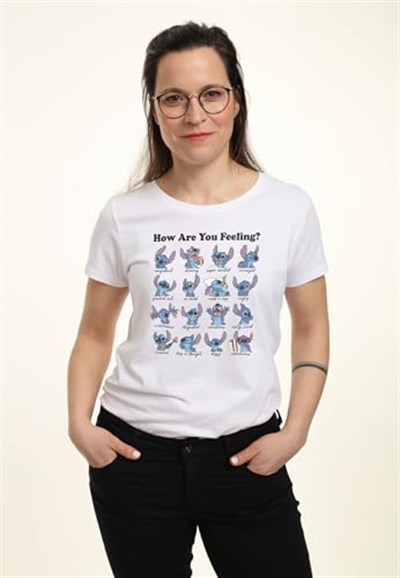Disney Lilo & Stitch - STITCH MOODS Bisiklet Yaka T-Shirt Tişört Kadın