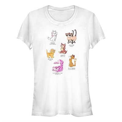 Disney Mickey and Friends - Cat Breeds Bisiklet Yaka T-Shirt Tişört Kadın