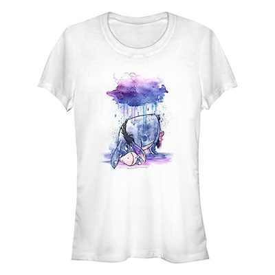 Disney Winnie the Pooh - WATERCOLOR EEYORE Bisiklet Yaka T-Shirt Tişört Kadın