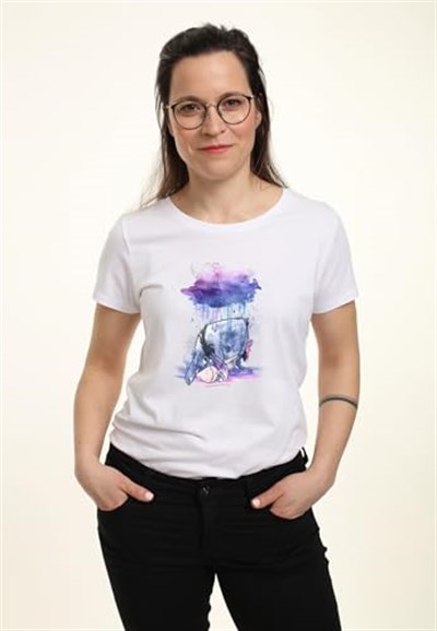 Disney Winnie the Pooh - WATERCOLOR EEYORE Bisiklet Yaka T-Shirt Tişört Kadın