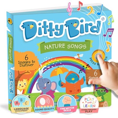 DITTY BIRD Baby Nature Songs - İngilizce öğrenmek için 6 ses düğmeli ilk bebek oyuncağım.