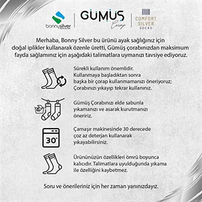 Diyabetik Soket Erkek Gümüş Çorap Paket -1