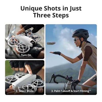DJI Neo - 4K 100 fps 3840x2880 vidoe kalites, 12 MP fotoğraf çözünürlük, 18 DK uçuş süresi, 135 gram ağırlık, Renk Beyaz