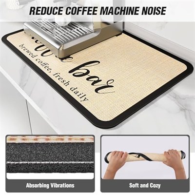 DK177 Kahve Mat Kahve Bar Matı Leke Emici Kurutma Matı Su Geçirmez Kauçuk Destekli Kahve Makinesi Kahve Makinesi Kahve Makinesi Kahve Makinesi Espresso Makinesi Aksesuarları-80 cm x 43 cm