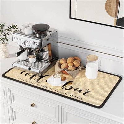 DK177 Kahve Mat Kahve Bar Matı Leke Emici Kurutma Matı Su Geçirmez Kauçuk Destekli Kahve Makinesi Kahve Makinesi Kahve Makinesi Kahve Makinesi Espresso Makinesi Aksesuarları-80 cm x 43 cm