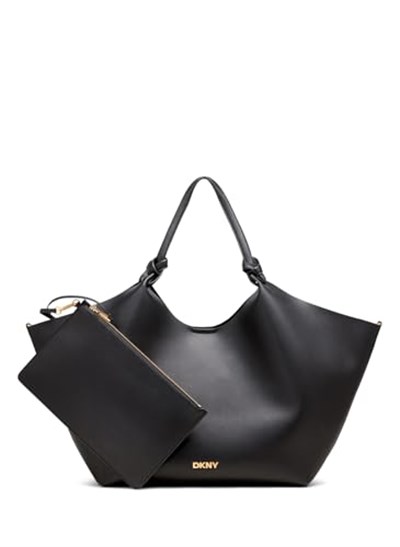 DKNY Paula Büyük Tote Çanta, Siyah/Altın, Siyah/Altın, One Size
