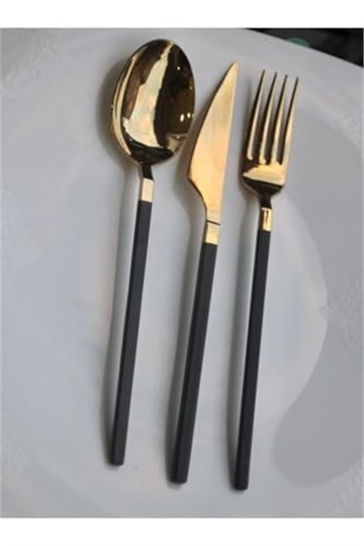 Dmr Life Elmas Titanyum Gold Siyah Tatlı Bıçağı 6 Adet
