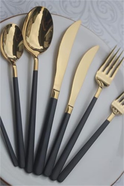 Dmr Life Rüya Titanyum Gold Siyah Tatlı Bıçağı 6 Adet