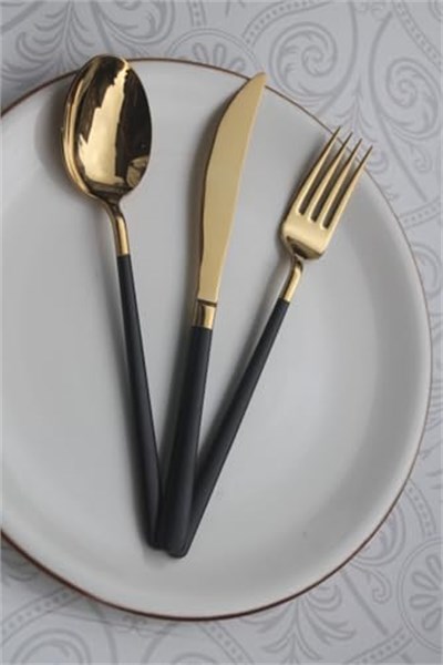 Dmr Life Rüya Titanyum Gold Siyah Yemek Bıçağı 6 Adet