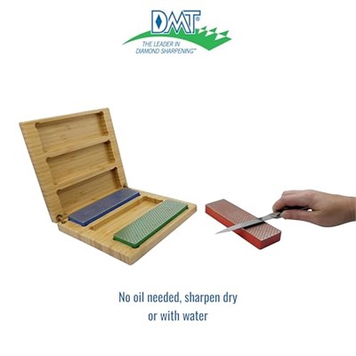 DMT Elmas bileme taşı, kutu içinde sert ahşap, 15,2 cm / 6 inç, 3 tanecikli 3 bileme taşından oluşan set, W6EFC