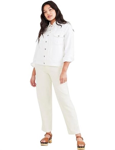 Dockers High Waisted Chino Straight Fit Pantolon Pantolon Kadın Bej 28W/ L