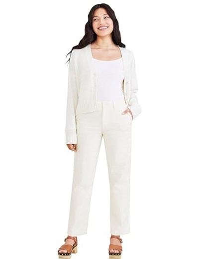 Dockers High Waisted Chino Straight Fit Pantolon Pantolon Kadın Bej 28W/ L