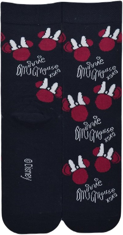 Dode Flora Disnep Kadın Çizgi Film Minnie Mouse Desenli Pamuklu Soket Çorap