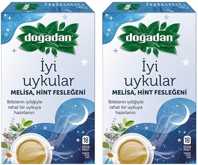 Dogadan İyi Uykular Çayı Melisa ve Hint Fesleğeni 18li Paket x 2 adet