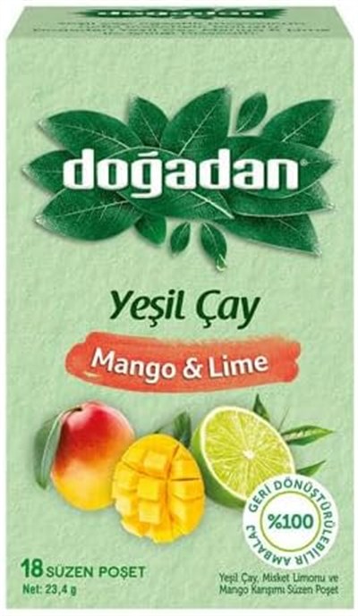 Doğadan Yeşil Çay Mango & Lime (18li)