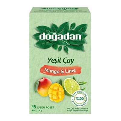 Doğadan Yeşil Çay Mango & Lime (18li)