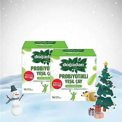 Dogadan Yılbaşı Paketi Probiyotikli Yeşil Çay Açai Ananaslı 14lü x 2