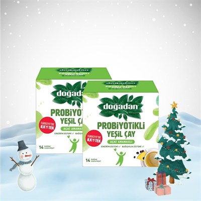 Dogadan Yılbaşı Paketi Probiyotikli Yeşil Çay Açai Ananaslı 14lü x 2