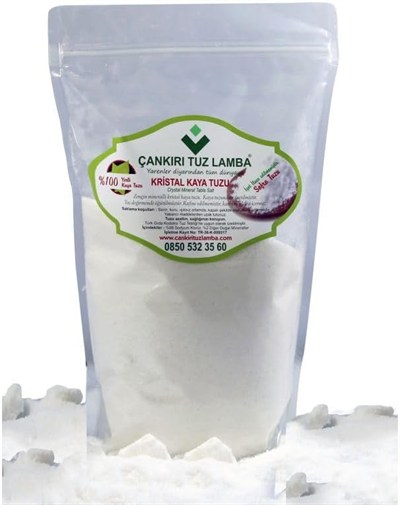 Doğal Çankırı Mineralli Kristalli Sofra Tuzu, İnce Öğütülmüş, Taş Değirmende Öğütülmüş, İyotsuz, Katkısız (1 kg)