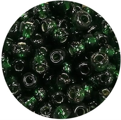 Dökme Cam Kum Boncuk Büyük Boy (6/0) 4 mm - 60 Gram - Şeffaf Koyu Yeşil - BNC136