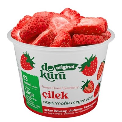 Dokuru Original Çilek Atıştırmalık Meyve Cipsi - Dondurularak Kurutulmuş Çilek - 15 gr