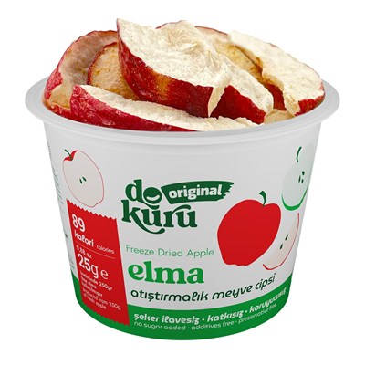 Dokuru Original Elma Atıştırmalık Meyve Cipsi - Dondurularak Kurutulmuş Elma - 25 gr