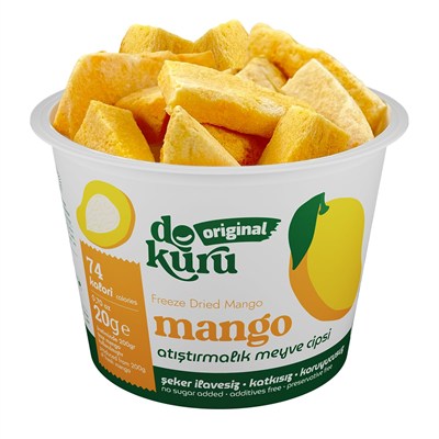 Dokuru Original Mango Atıştırmalık Meyve Cipsi - Dondurularak Kurutulmuş Mango - 20 gr