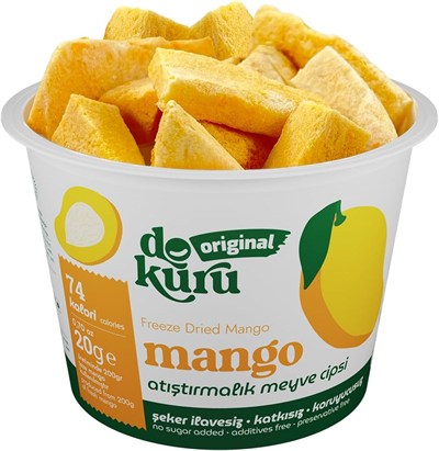 Dokuru Original Mango Atıştırmalık Meyve Cipsi - Dondurularak Kurutulmuş Mango - 20 gr