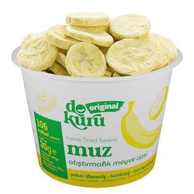 Dokuru Original Muz Atıştırmalık Meyve Cipsi - Dondurularak Kurutulmuş Muz - 30 gr