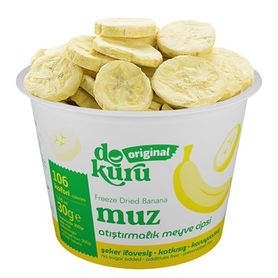 Dokuru Original Muz Atıştırmalık Meyve Cipsi - Dondurularak Kurutulmuş Muz - 30 gr