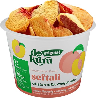 Dokuru Original Şeftali Atıştırmalık Meyve Cipsi - Dondurularak Kurutulmuş Şeftali - 20 gr