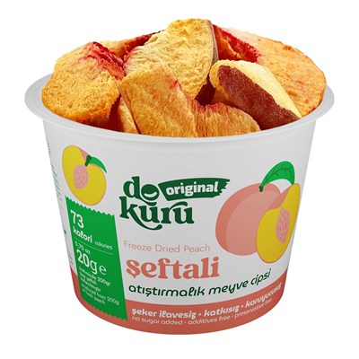 Dokuru Original Şeftali Atıştırmalık Meyve Cipsi - Dondurularak Kurutulmuş Şeftali - 20 gr