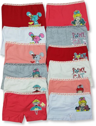 Dondeza 12 Adet Kız Çocuk Likralı Boxer Çok Renkli 11-12 Yaş