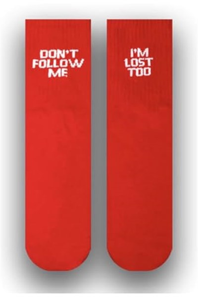 Dont Follow Me Kırmızı Kolej Çorabı kırmızı Standart