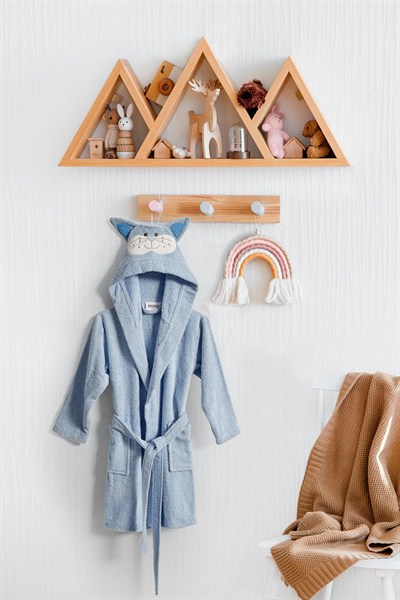 DOQU HOME Kitty Bornoz 4-6 Yaş Mavi