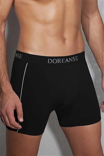 Doreanse Erkek Modal Çizgili Siyah Normal Paça Boxer C0T8N7O1
