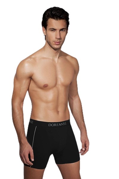 Doreanse Erkek Modal Çizgili Siyah Normal Paça Boxer C0T8N7O1