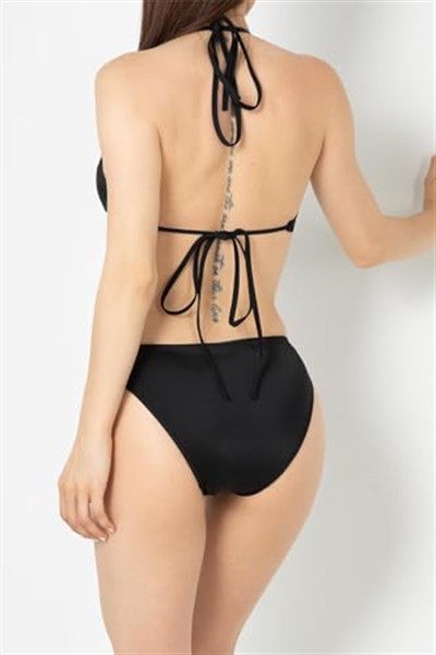 DoReMi Bağlama Detaylı Normal Bel Bikini Takım SİYAH 38 38
