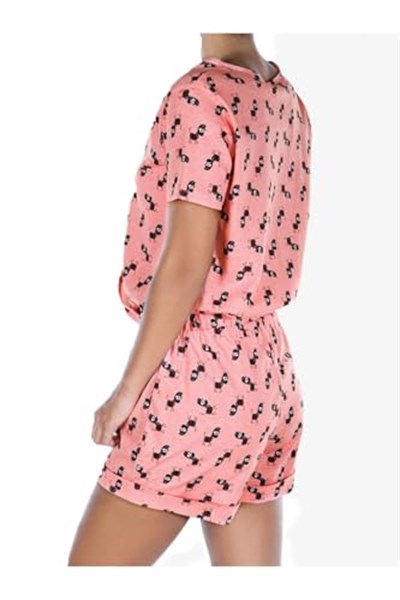 DoReMi Kadın Somon Funky Zebra Tulum 002-000216 - Bedenler: M, L-XL