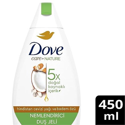 Dove Nemlendirici Duş Jeli Hindistan Cevizi Yağı ve Badem Özü 450 ml