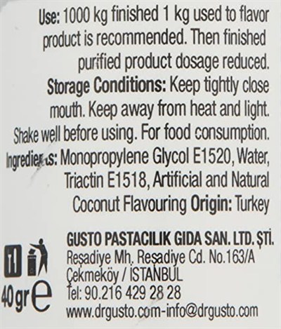 Dr.Gusto Aroma Verici Hindistan Cevizi 40 Gr