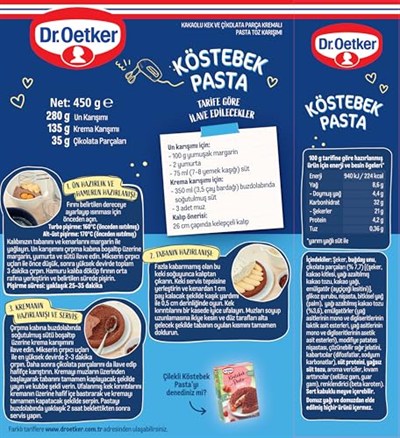 Dr. Oetker Köstebek Pasta 450 Gr