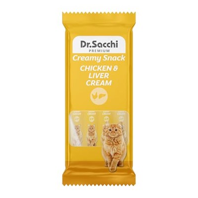 Dr.Sacchi Kedi Ödül Sıvı Chicken & Liver Kedi Maması, 4lü