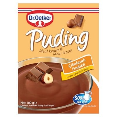 Dr. Oetker Puding Çikolatalı Fındık Aromalı 102 Gr