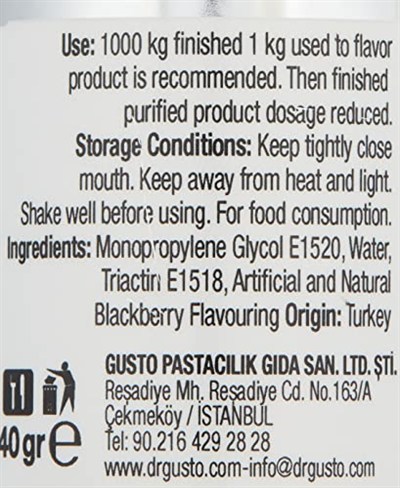Dr.Gusto Aroma Verici 40 Gr Böğürtlen
