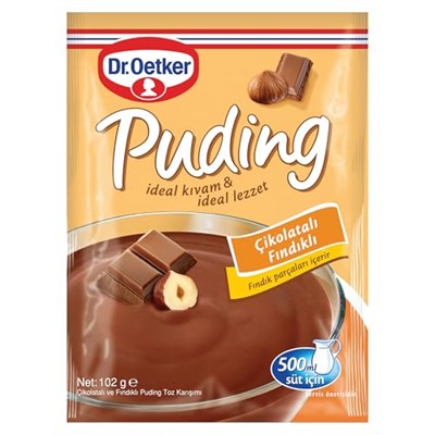 Dr. Oetker Puding Çikolatalı Fındık Aromalı 102 Gr