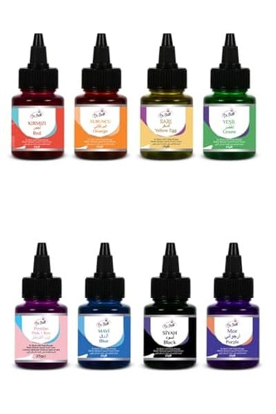 Dr. Gusto Su Bazlı Likit Sıvı Gıda Boyası 25 GR 8Lİ SET KIRMIZI, SARI, TURUNCU, YEŞİL, PEMBE, MAVİ, SİYAH,MOR
