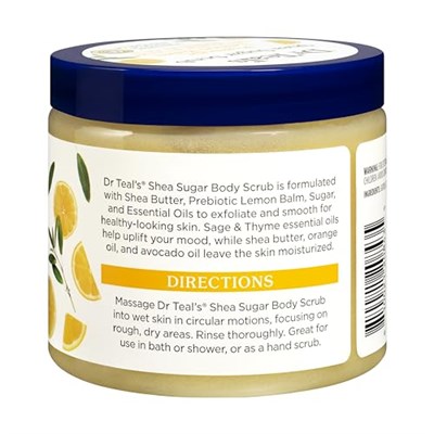 DR.Teals Prebiotic Lemon Balm Shea Sugar Scrub Vücut Peelingi 538GR