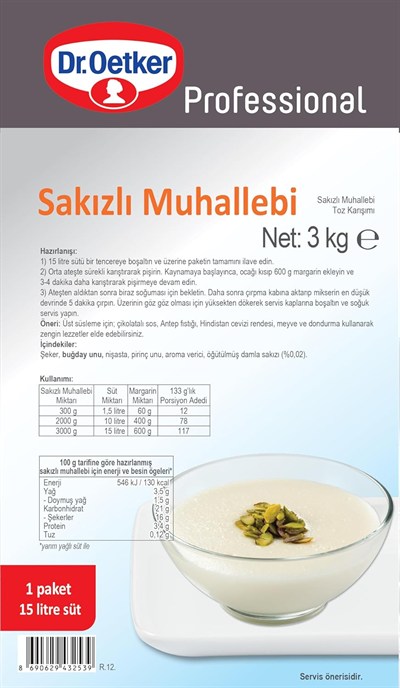 Dr. Oetker Sakızlı Muhallebi 3 Kg