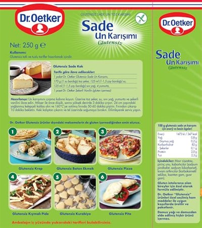 Dr. Oetker Glutensiz Sade Un Karışımı 250 Gr